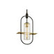 Nouvel 1 Light 13 inch Dark Bronze And Brushed Brass Outdoor Pendant