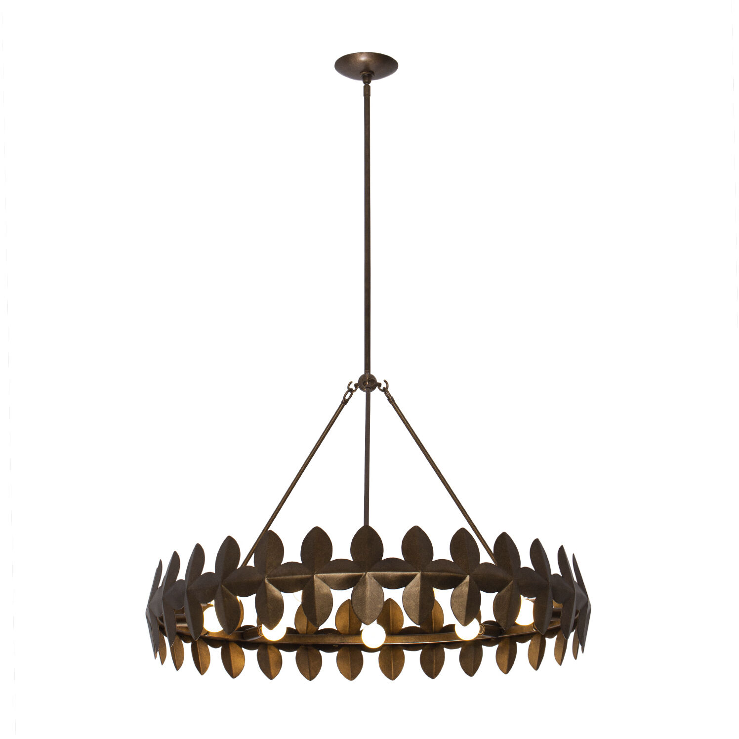 Vittoria 9 Light 34 inch Pearlized Antique Brass Chandelier Ceiling Light