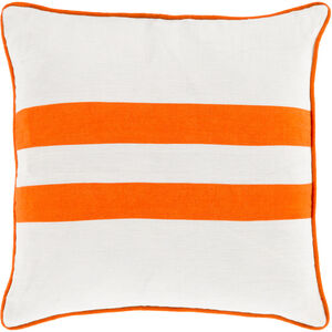 Linen Stripe 22 inch Burnt Orange, Cream Pillow Kit