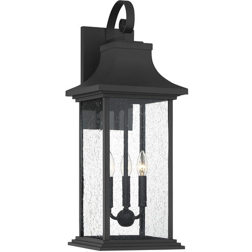 Hancock 3 Light 27.75 inch Matte Black Outdoor Wall Lantern