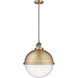 Franklin Restoration Hampden LED 12.88 inch Brushed Brass Pendant Ceiling Light in Seedy Glass