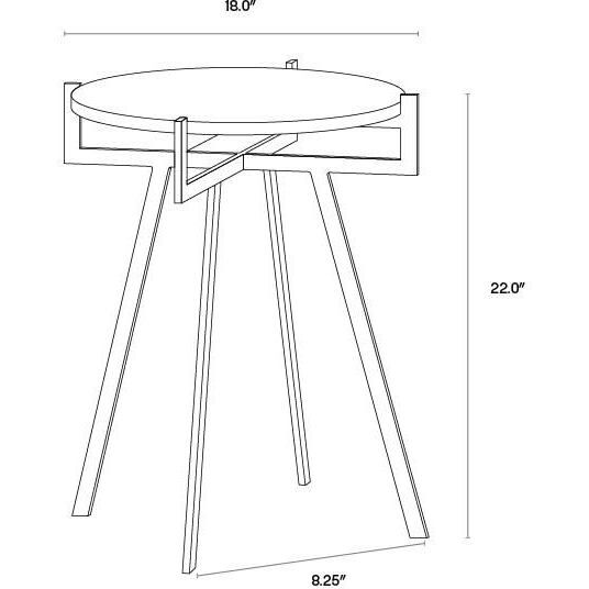 Anak 22 X 18 inch White End Table