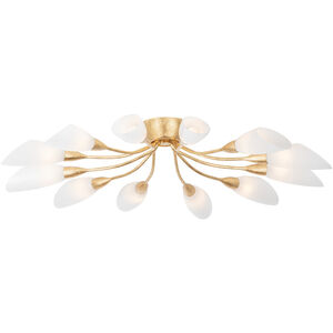 Enfield 12 Light 42 inch Vintage Gold Leaf Semi Flush Ceiling Light