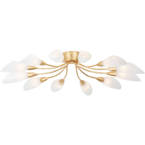 Enfield 12 Light 42 inch Vintage Gold Leaf Semi Flush Ceiling Light