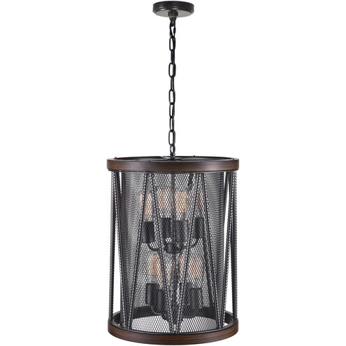 Parsh 8 Light 16 inch Pewter Drum Shade Chandelier Ceiling Light