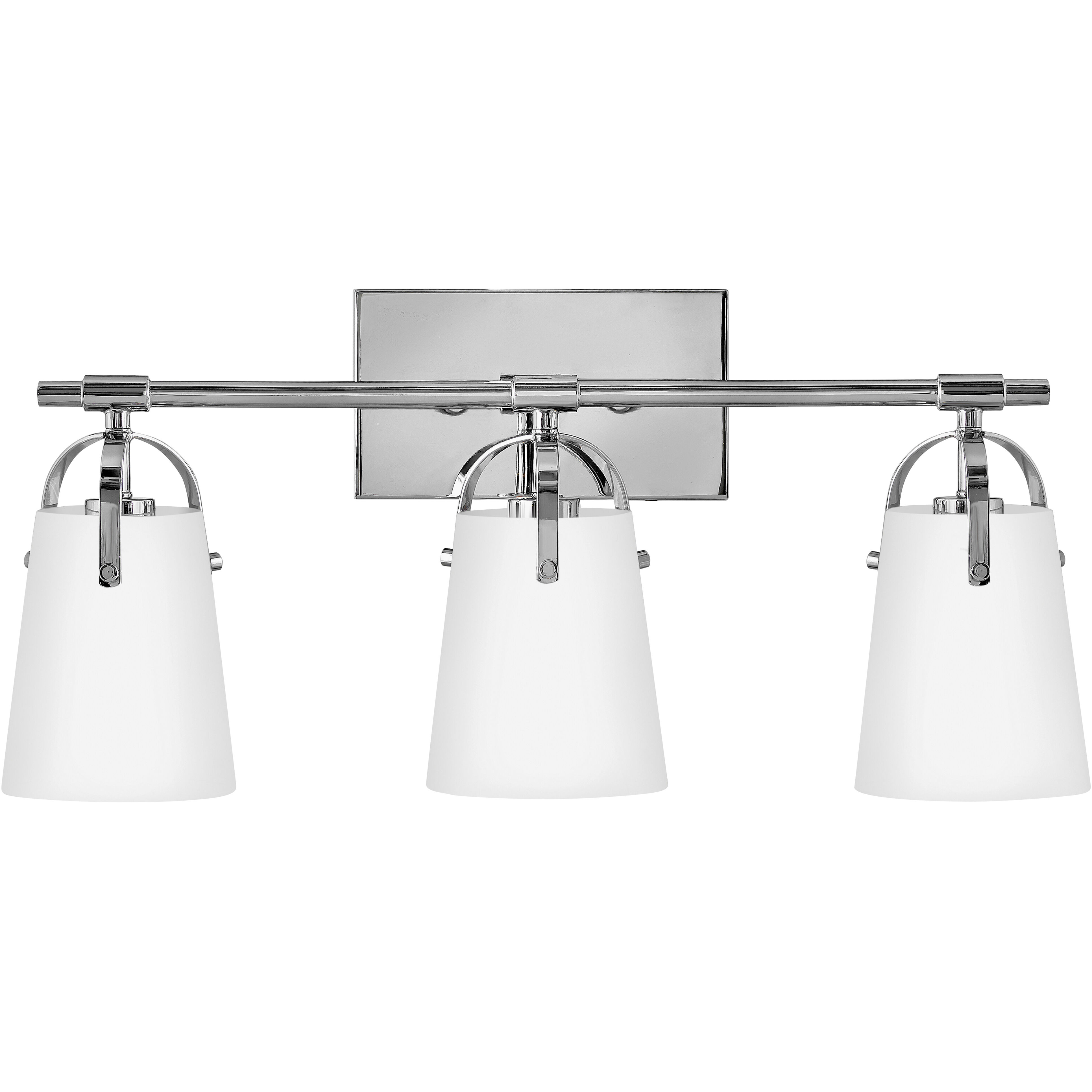 Foster 3 Light 22.75 inch Chrome Bath Light Wall Light in Etched Opal