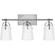 Foster 3 Light 22.75 inch Chrome Bath Light Wall Light in Etched Opal