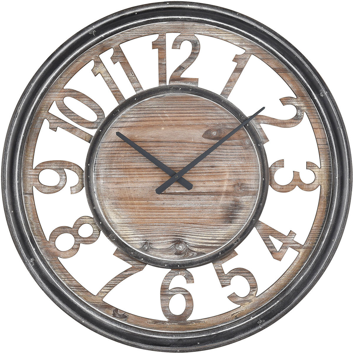 Gazelle 24 X 24 inch Salvaged Grey Oak Black Wall Mirror