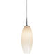 Ciro 1 Light 3.6 inch Matte Chrome Pendant Ceiling Light in White Glass
