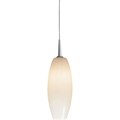 Ciro 1 Light 3.6 inch Matte Chrome Pendant Ceiling Light in White Glass