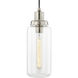 Art Glass 1 Light 5 inch Brushed Nickel Mini Pendant Ceiling Light