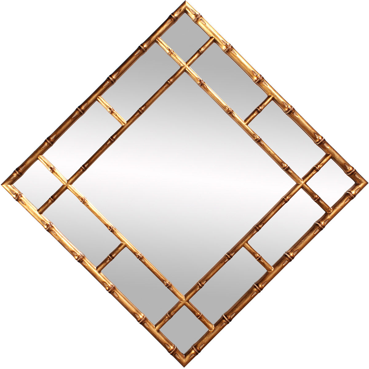 Bamboo 40 X 40 inch Country Gold Wall Mirror