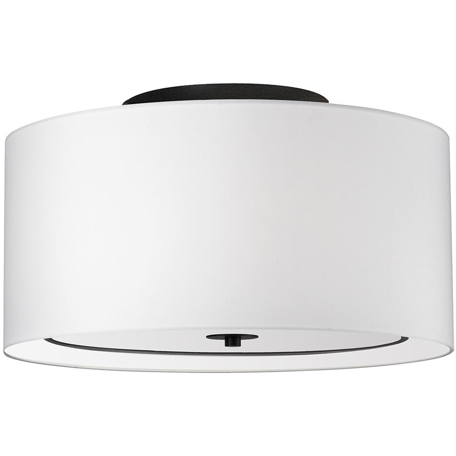 Porscha 3 Light 16 inch Matte Black with White Flush Mount Ceiling Light