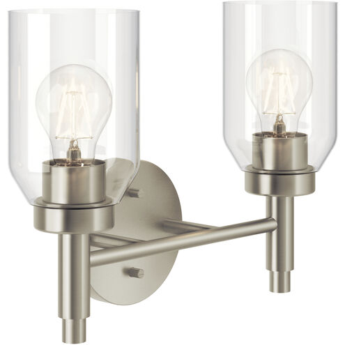 Madden 2 Light 14.25 inch Brushed Nickel Wall Mount Bath Wall Light, 2 Arm