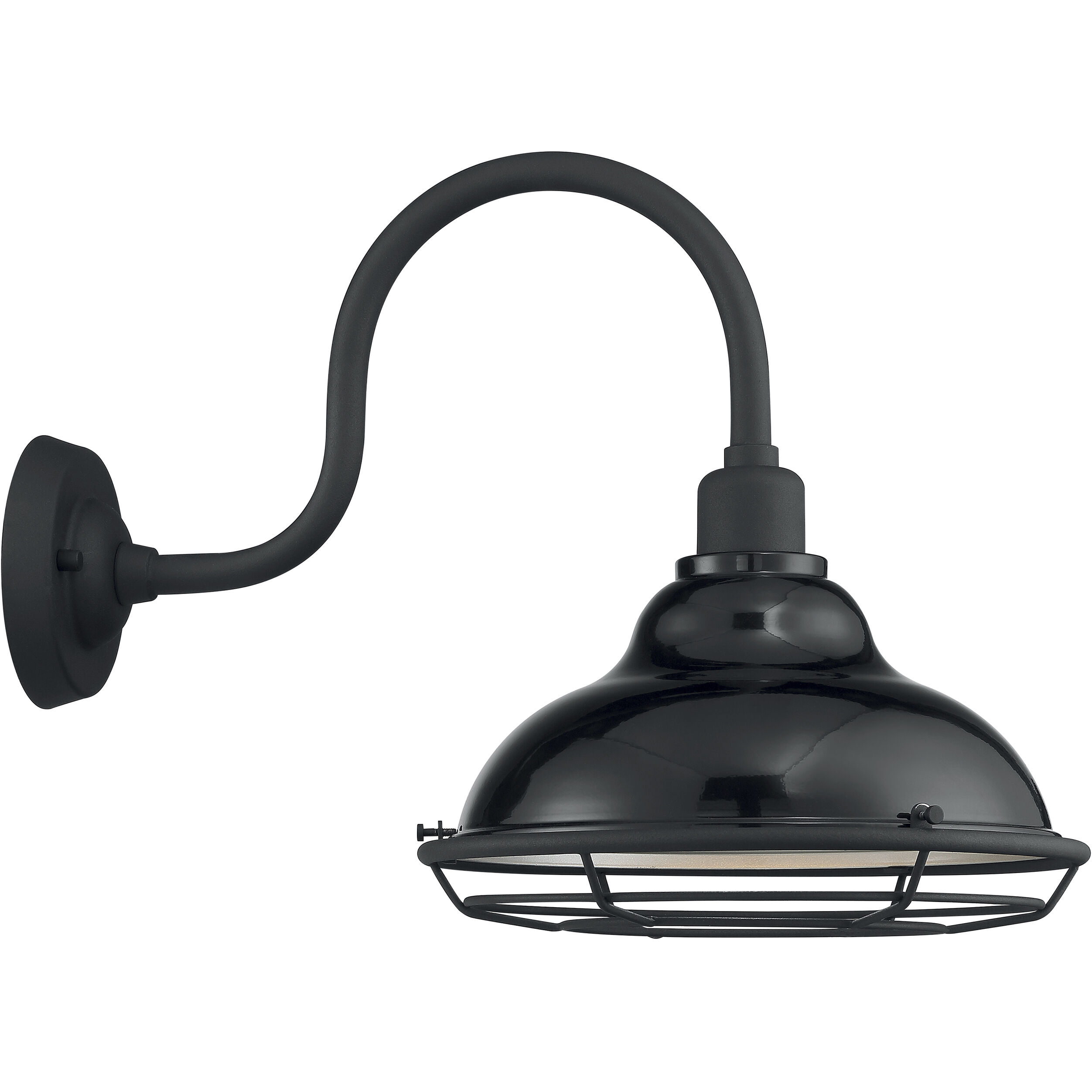 Newbridge 1 Light 14 inch Gloss Black and Silver Outdoor Wall Fixture