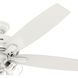 Dondra 60 inch Matte White with Light Oak/Fresh White Blades Ceiling Fan