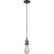 Franklin Restoration Beacon LED 8 inch Black Antique Brass Mini Pendant Ceiling Light in Clear, Franklin Restoration