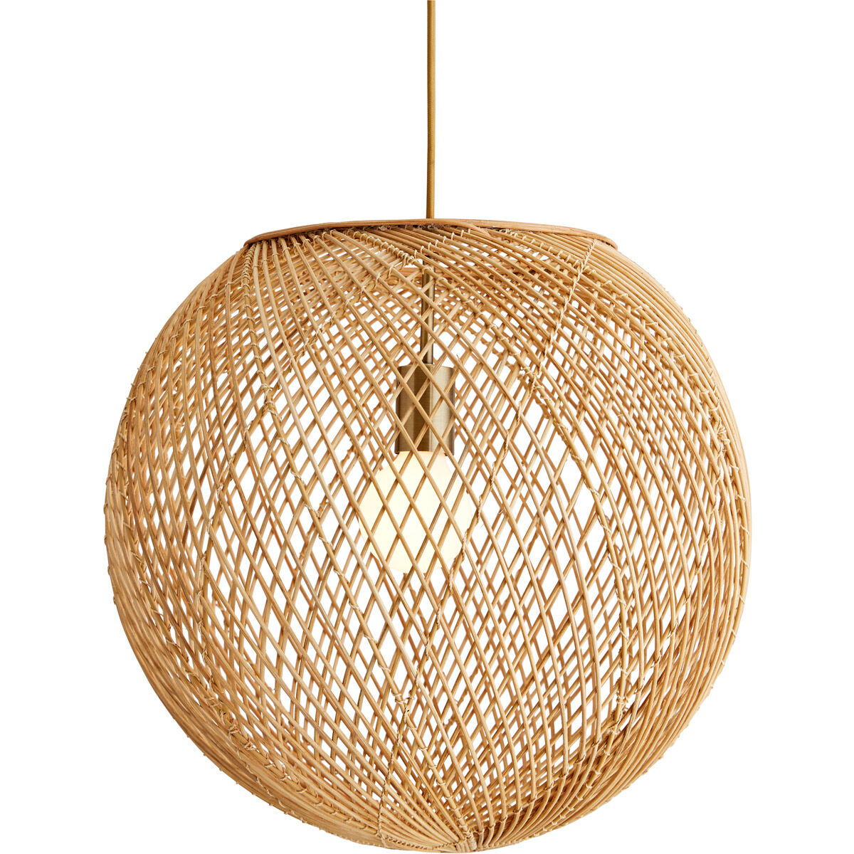 Indiana 1 Light 18 inch Natural and Antique Brass Pendant Ceiling Light