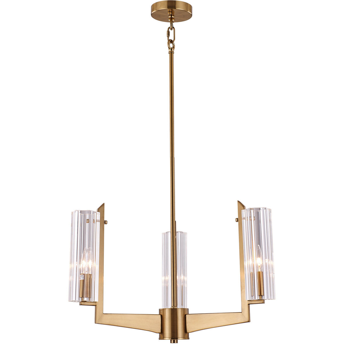 Canada 3 Light 23 inch brass Chandelier Ceiling Light