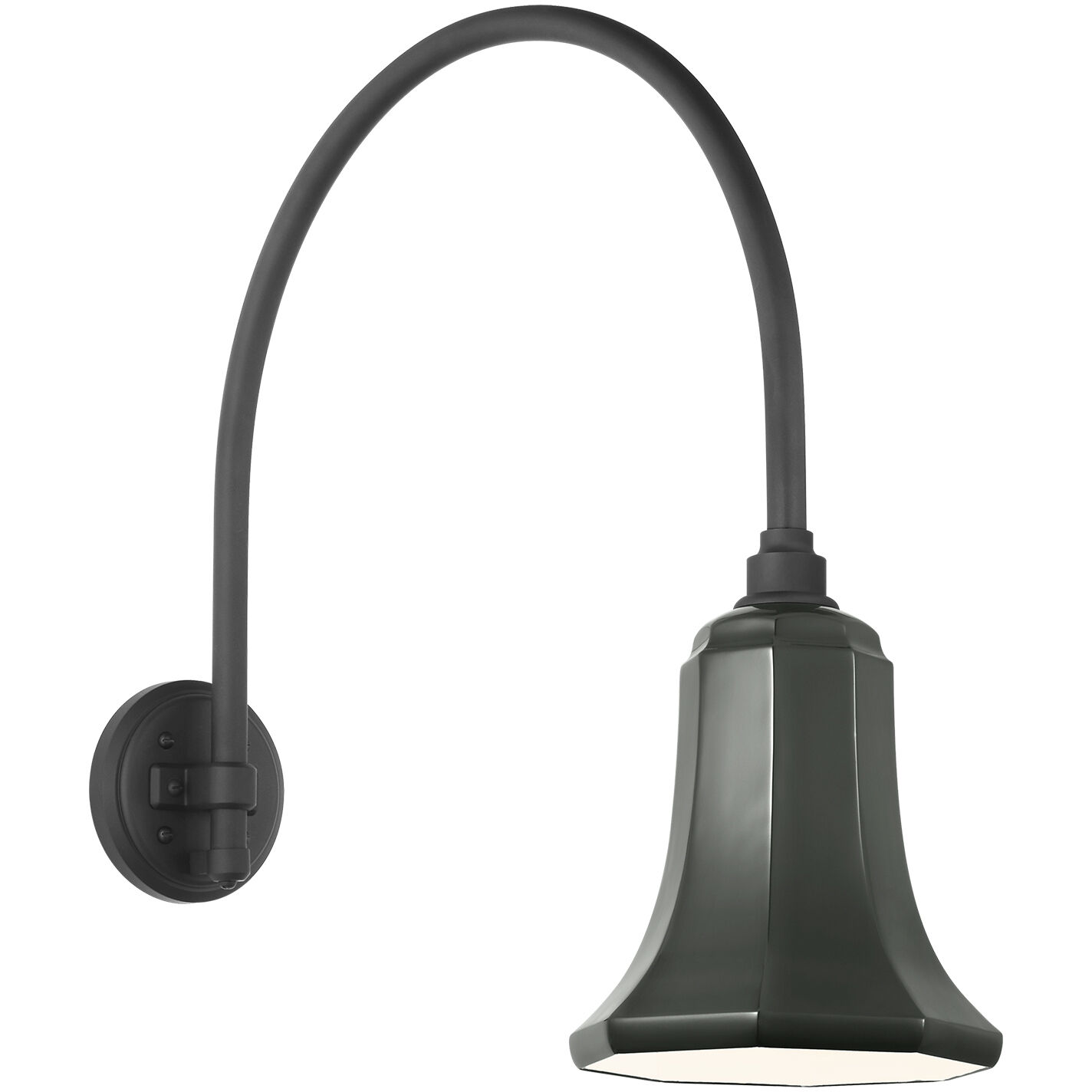 Thomas O'Brien Academy Barn Light LED 21.5 inch Matte Black Arched Mack Barn Light in 7.5" Green Savannah Shade