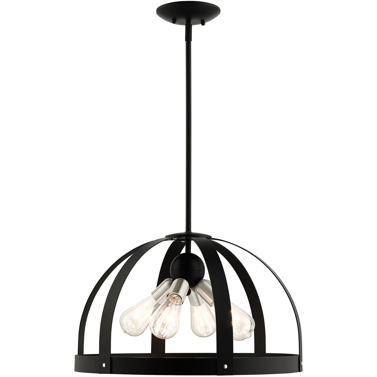 Stoneridge 4 Light 20 inch Textured Black Pendant Chandelier Ceiling Light