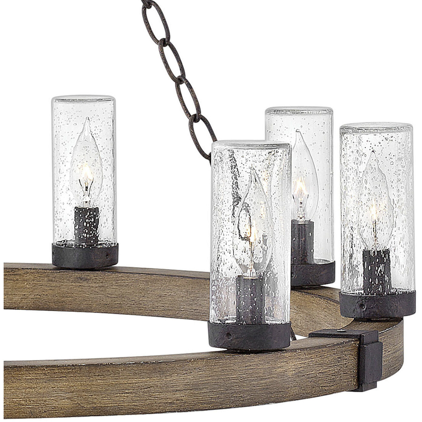 Open Air Sawyer 9 Light 30 inch Sequoia with Iron Rust Outdoor Hanging in Non-LED