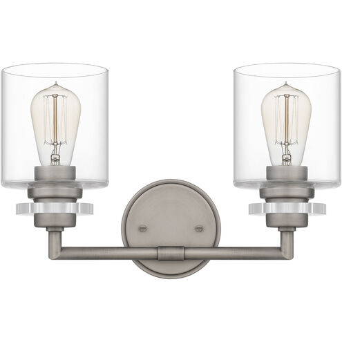 Jaspar 2 Light 16 inch Antique Nickel Bath Light Wall Light