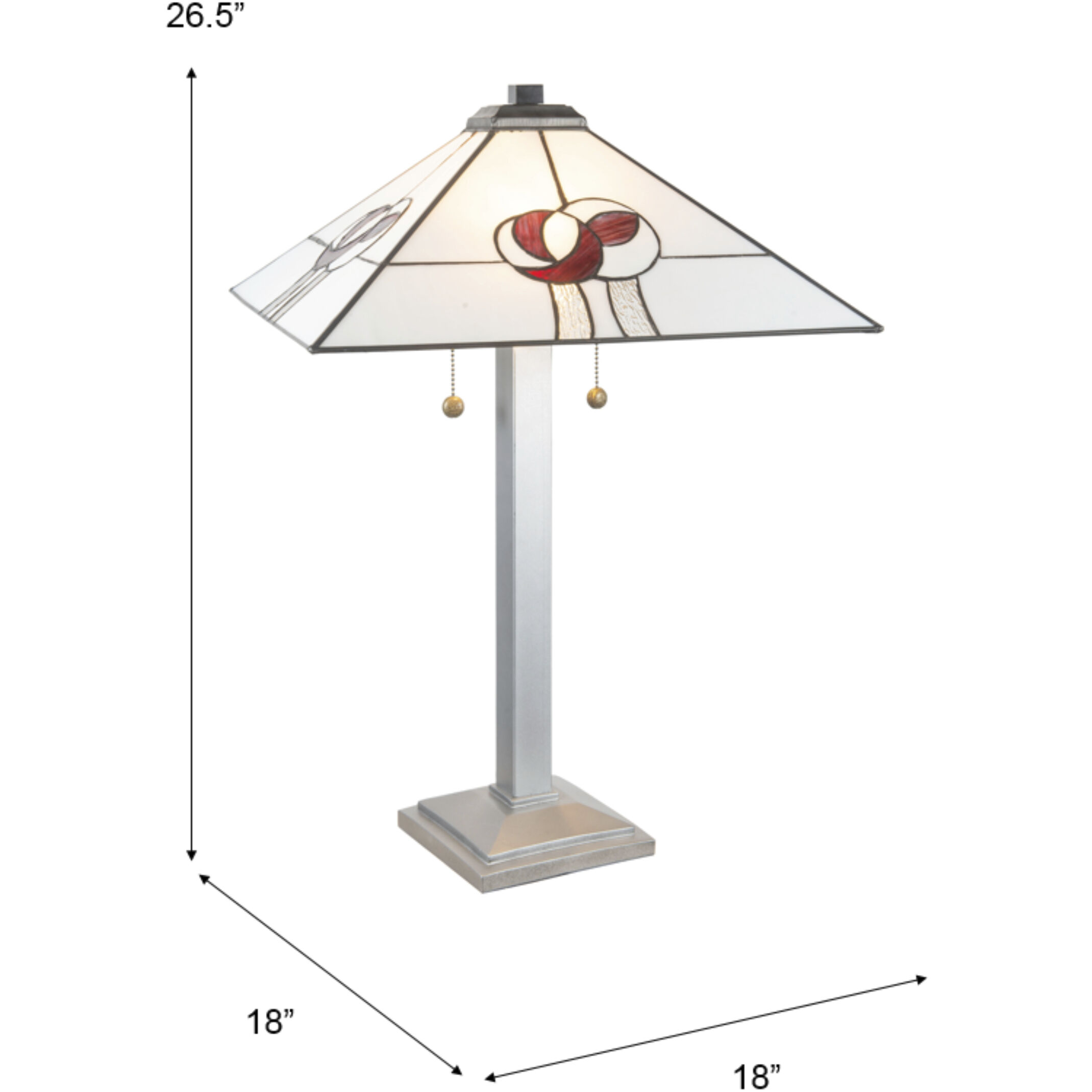 Mack 26.5 inch 75.00 watt Brushed Nickel Tiffany Table Lamp Portable Light