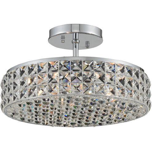 Loro 3 Light 13 inch Chrome Semi Flush Mount Ceiling Light