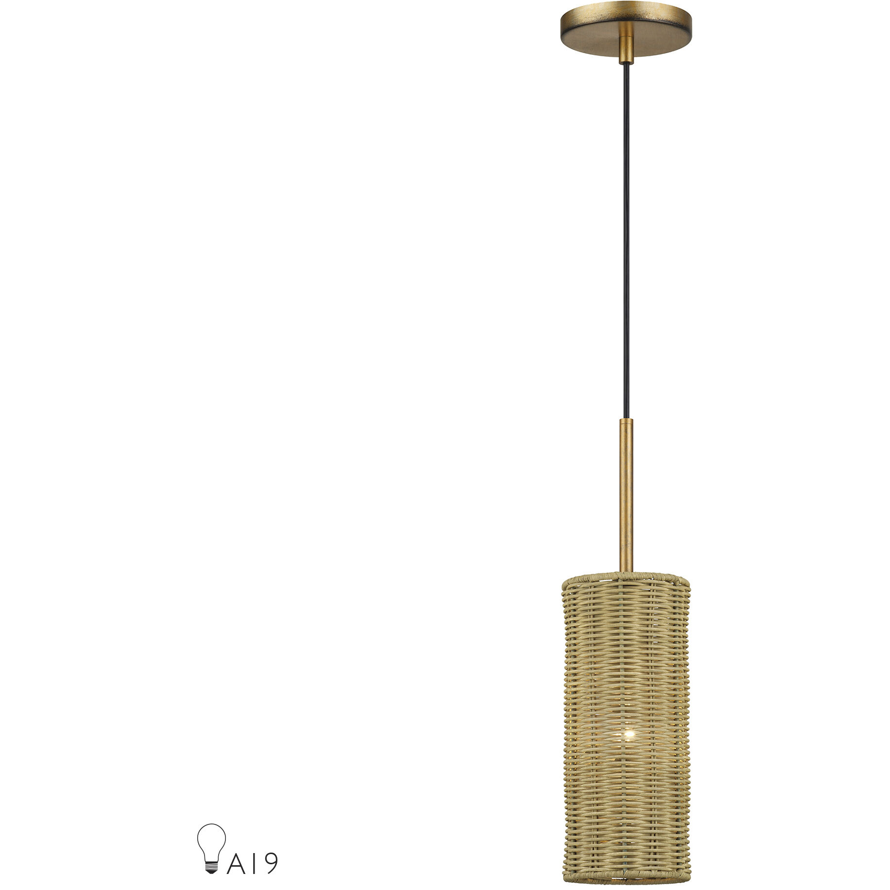 Weavington 1 Light 5.13 inch Antique Gold Leaf Mini Pendant Ceiling Light