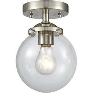 Nouveau XX-Large Beacon 1 Light 12 inch Brushed Satin Nickel Semi-Flush Mount Ceiling Light in Clear Glass, Nouveau