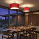 Stretch 1 Light 17 inch Satin Nickel Semi-Flush Mount Ceiling Light in Crimson Red Linen