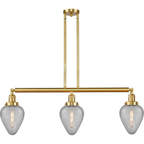 Franklin Restoration Geneseo 3 Light 38 inch Satin Gold Island Light Ceiling Light, Franklin Restoration