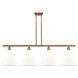 Ballston Ballston Cone LED 50.25 inch Brushed Brass Island Light Ceiling Light in Matte White Glass