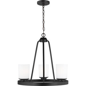 Kemal 3 Light 18.63 inch Midnight Black Chandelier Ceiling Light