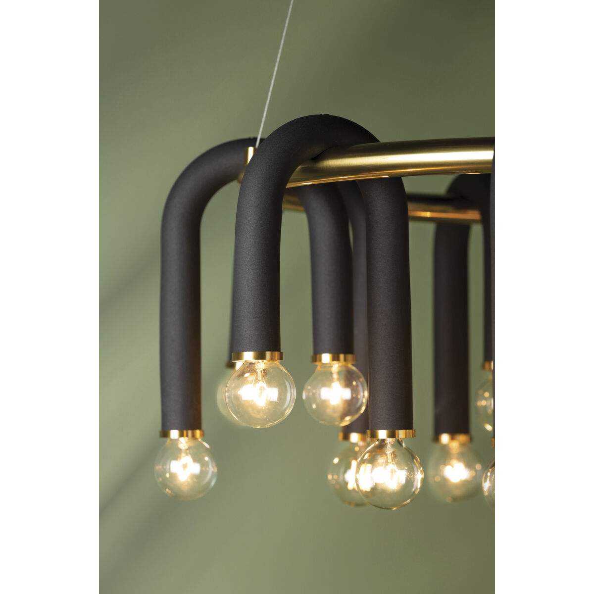 Whit 20 Light 28.75 inch Aged Brass/Black Chandelier Ceiling Light in Aged Brass and Black