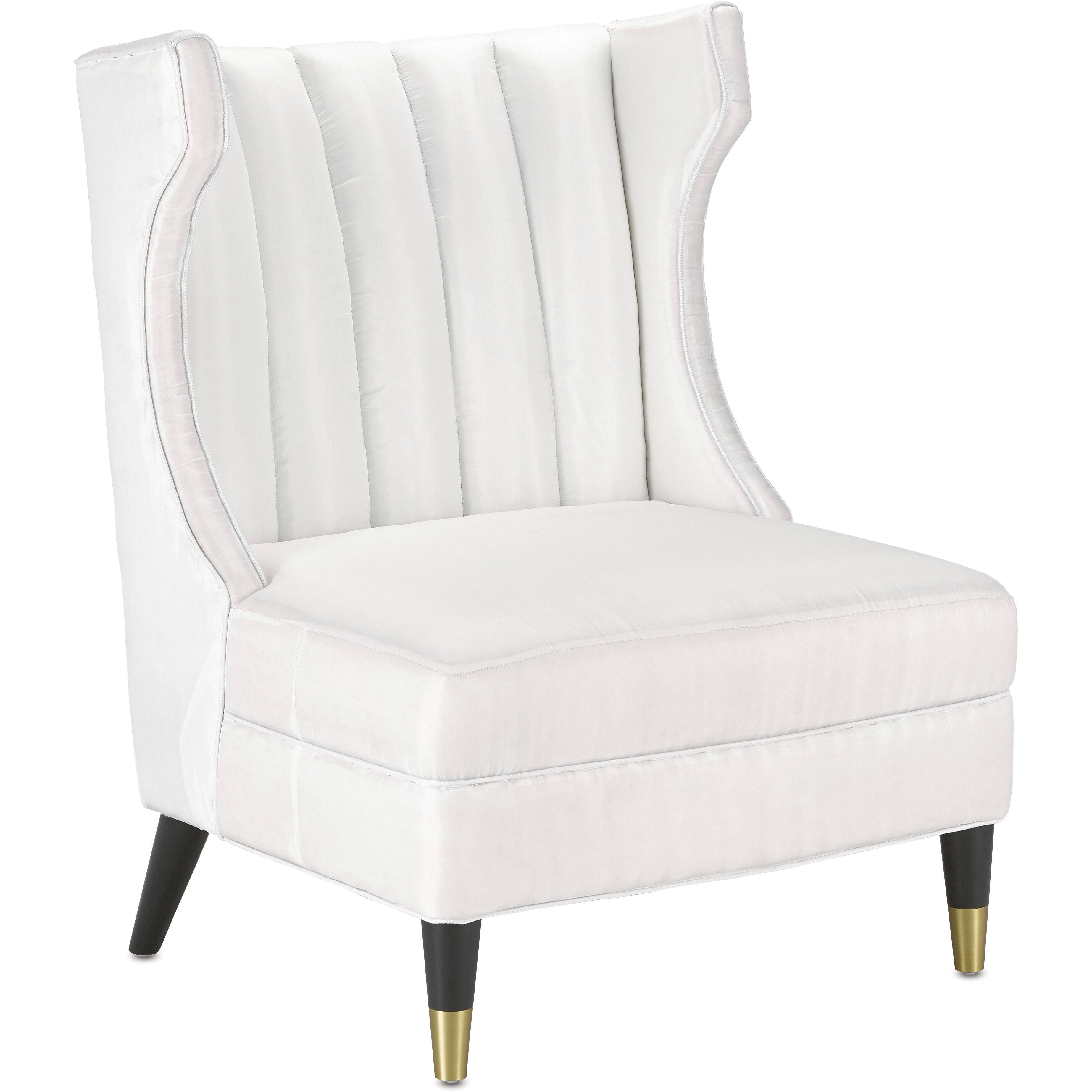 Currey Company 7000 0381 Jacqui Black Brushed Brass Slipper Chair
