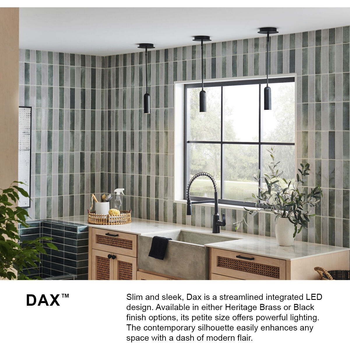 Dax LED 2 inch Black Indoor Pendant Ceiling Light