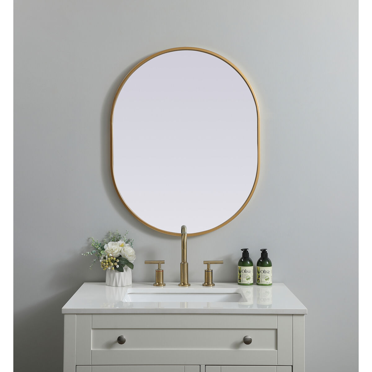 Asha 30 X 24 inch Brass Mirror in 24 x 30