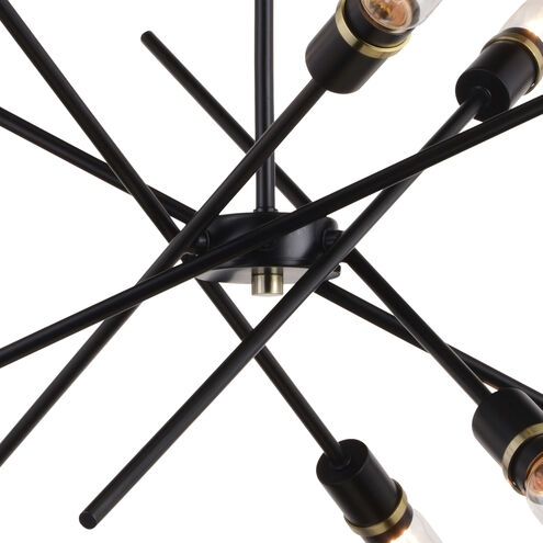 Halsted LED 24.25 inch Black and Satin Brass Pendant Ceiling Light in 6