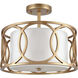Ringlets 2 Light 16 inch Matte Gold Semi Flush Mount Ceiling Light