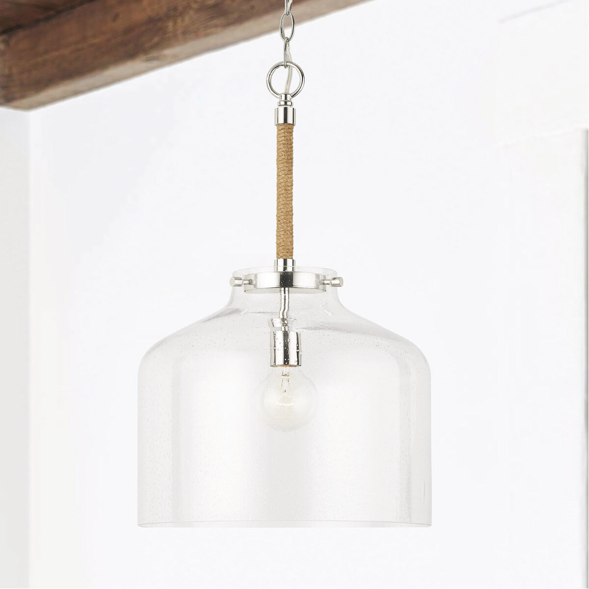 Corde 1 Light 14 inch Polished Nickel Pendant Ceiling Light