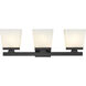 Astor 3 Light 23 inch Matte Black Vanity Wall Light