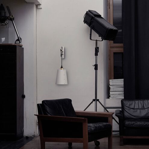Hooked Wall Light in Stone / Brass