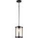 Sentinel 1 Light 6.75 inch Black Single Pendant Ceiling Light