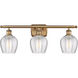 Ballston Norfolk 3 Light 26 inch Brushed Brass Bath Vanity Light Wall Light in Clear Glass