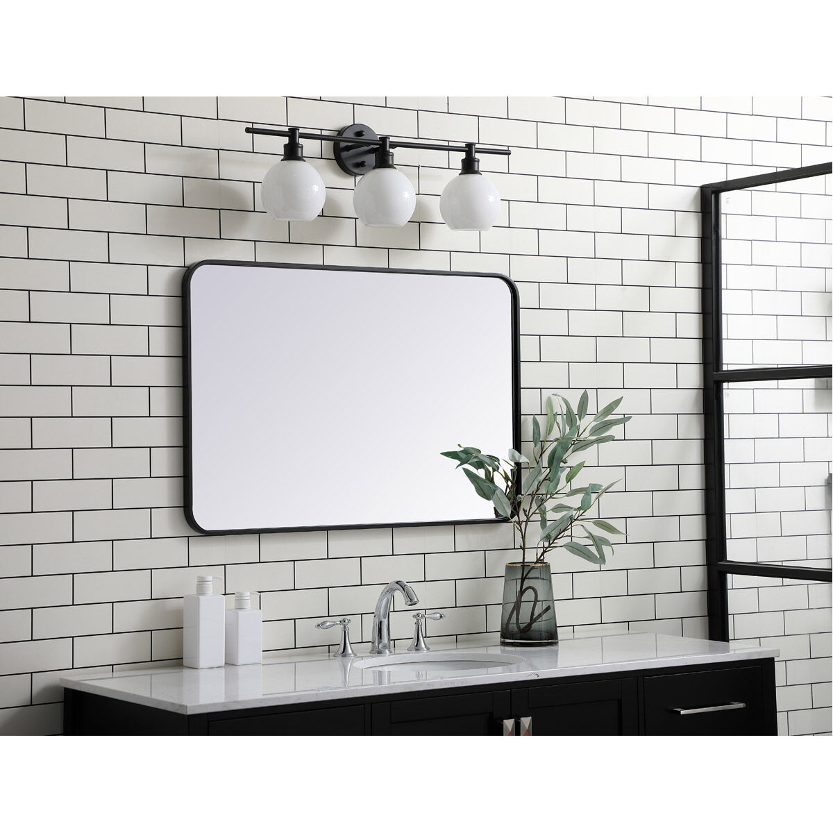 Evermore 36 X 24 inch Black Mirror