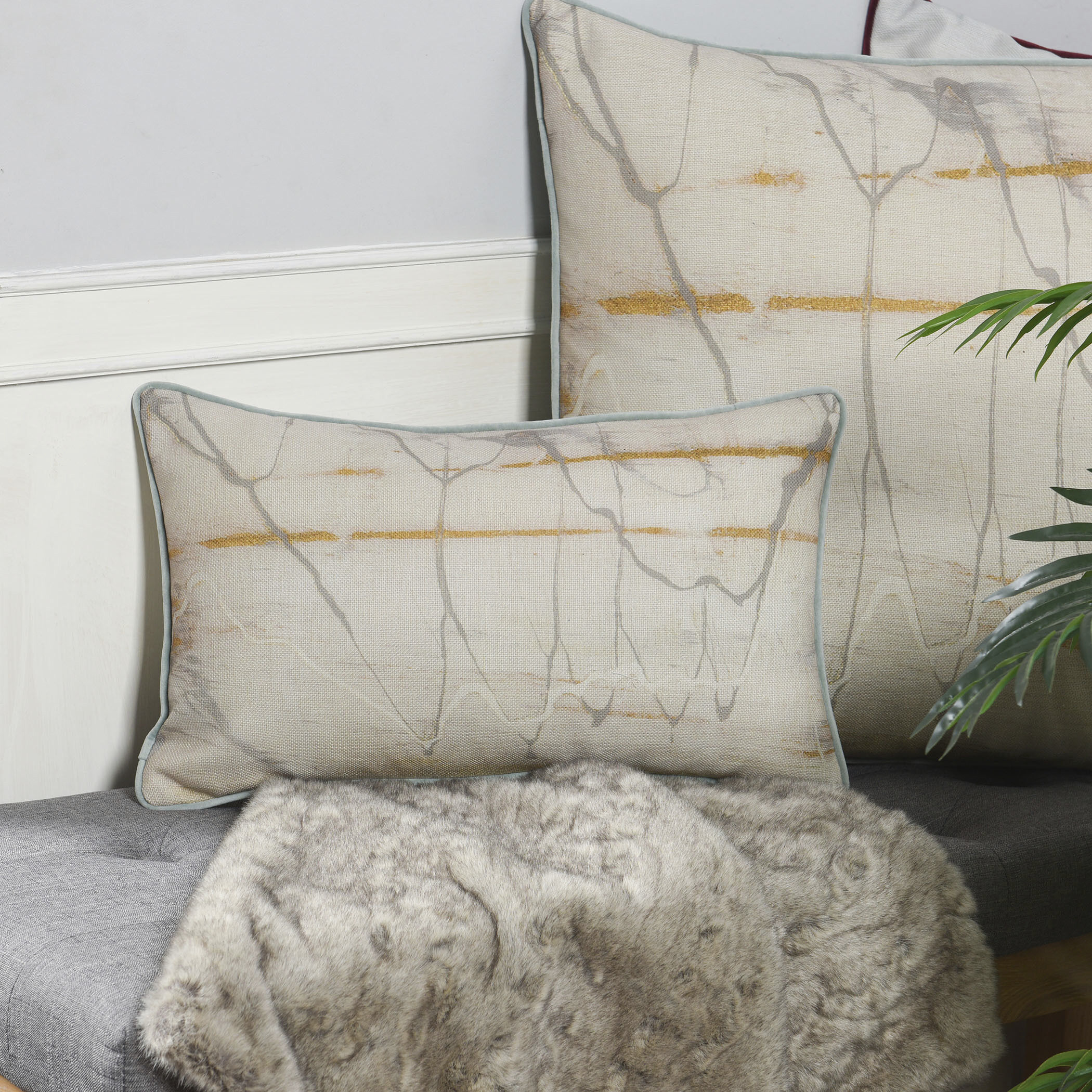 Amy 20 X 5 inch Multi - Beige and Brown Pillow