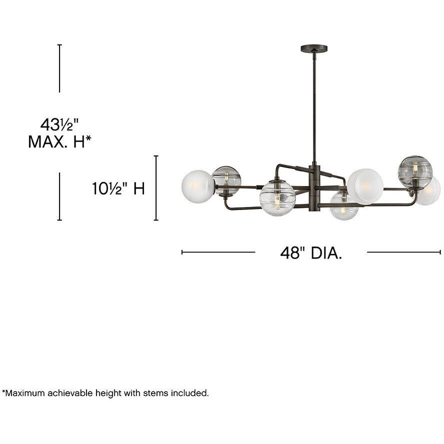 Oberon 8 Light 48 inch Black Oxide Chandelier Ceiling Light