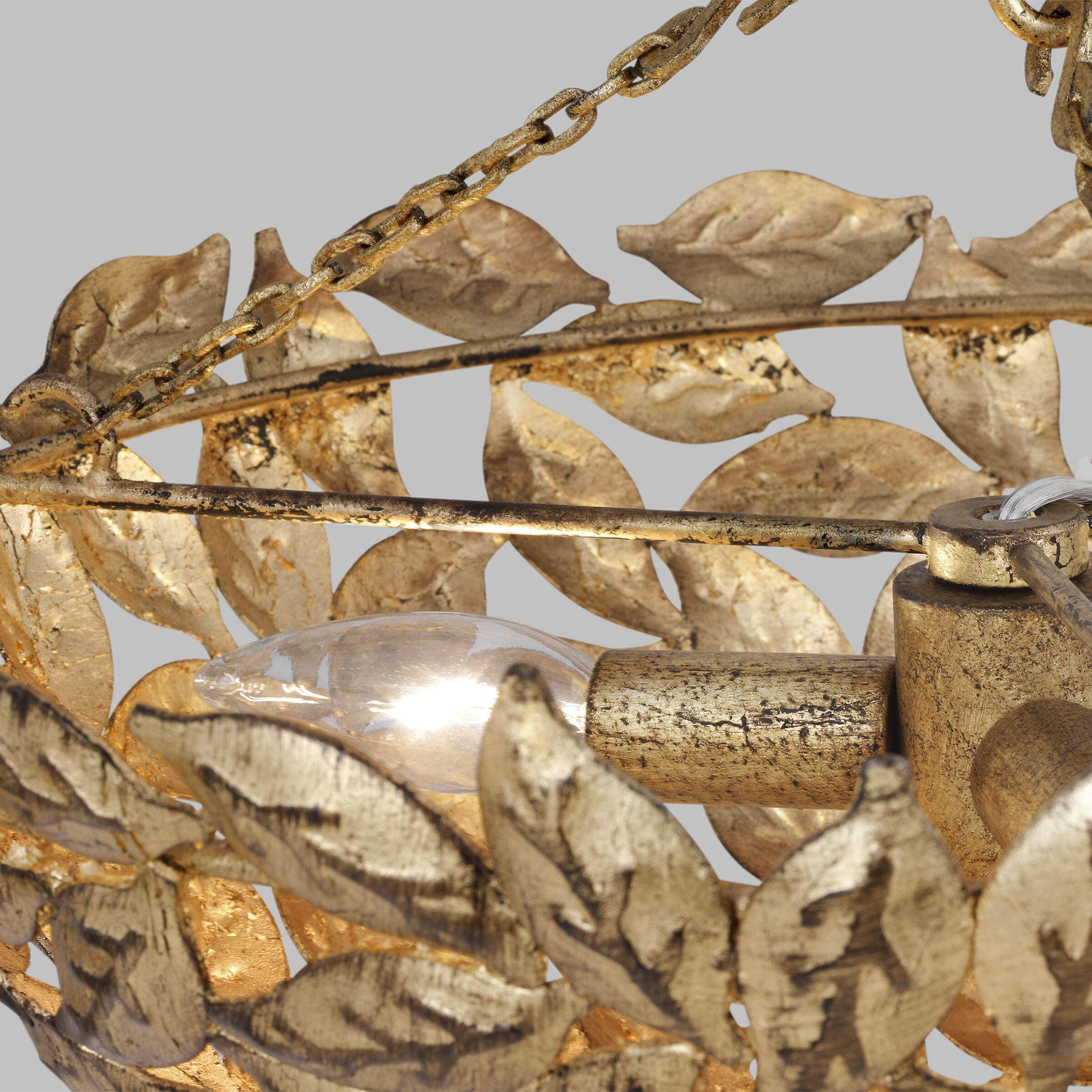 AH by Alexa Hampton Kelan 3 Light 16 inch Antique Gild Semi-Flush Mount Ceiling Light